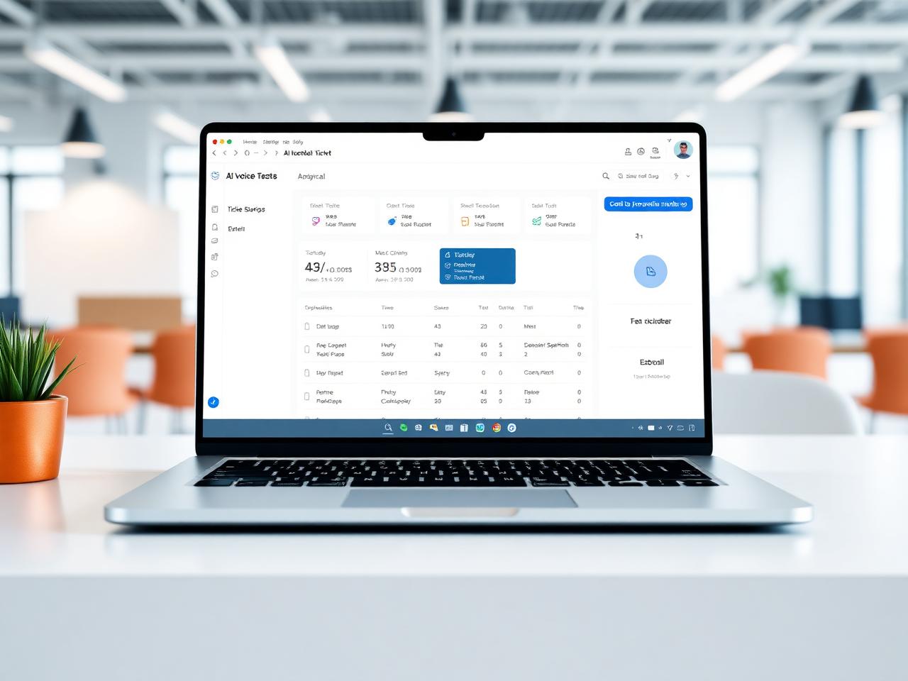 KI-Voicebot Dashboard mit Tickets, Anrufprotokollen und Kalender